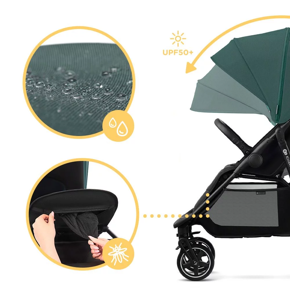 Wózek dziecięcy spacerowy kinderkraft route ochrona UV oraz moskitiera